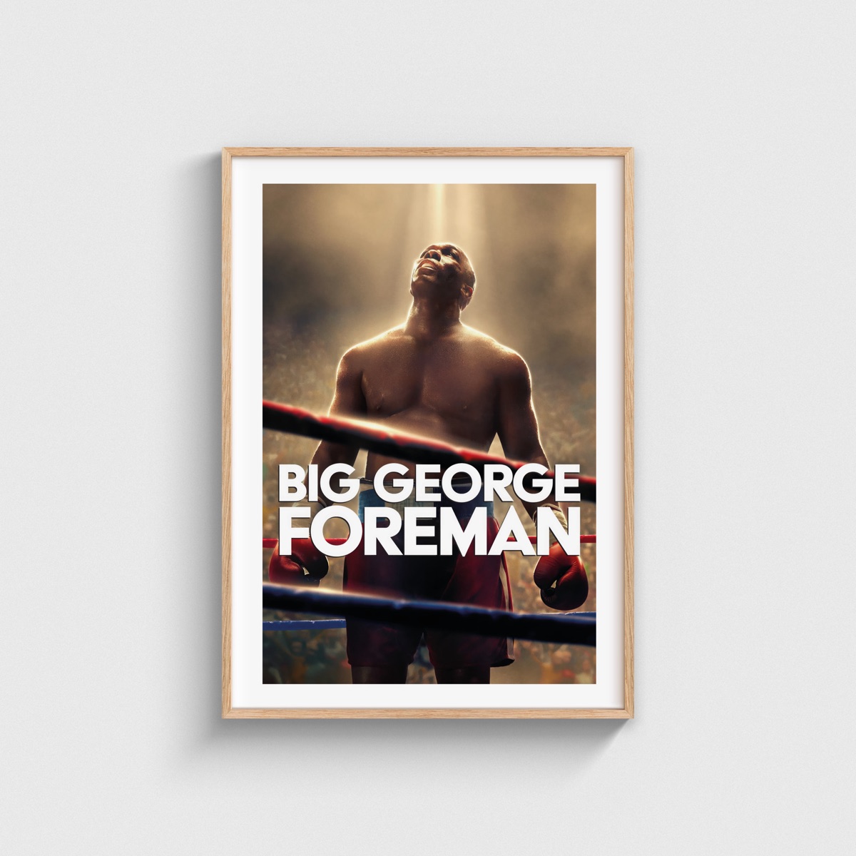 Big George Foreman film posteri, ahşap çerçeveli tablo