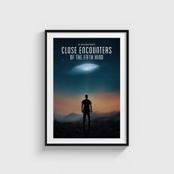 Close Encounters of the Fifth Kind film posteri, siyah çerçeveli tablo