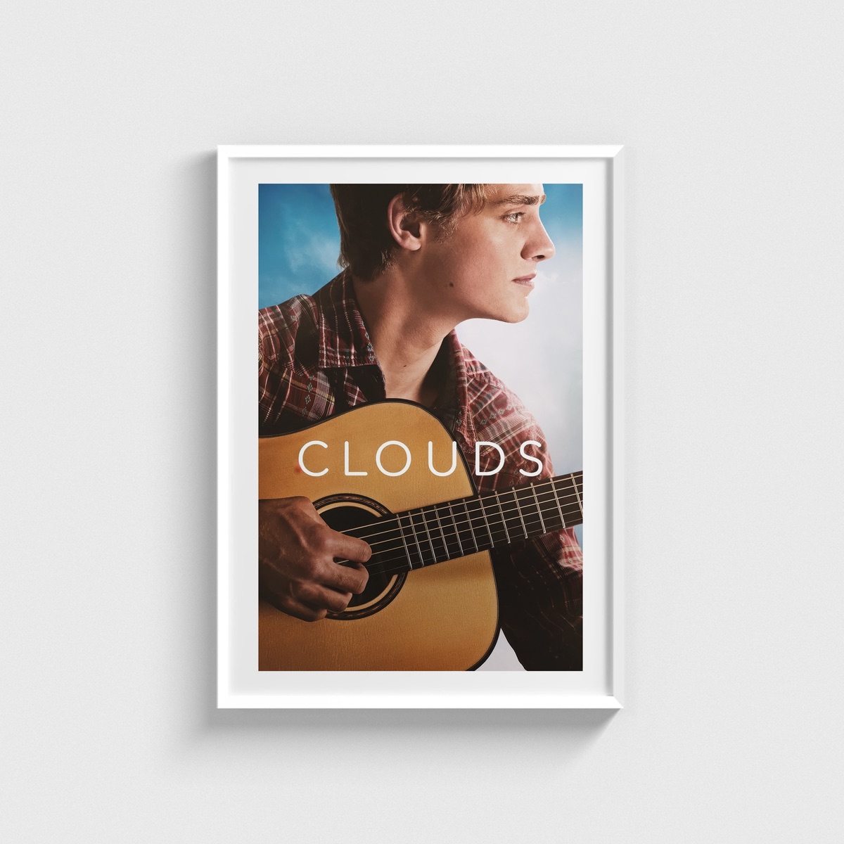 Clouds film posteri, beyaz çerçeveli tablo