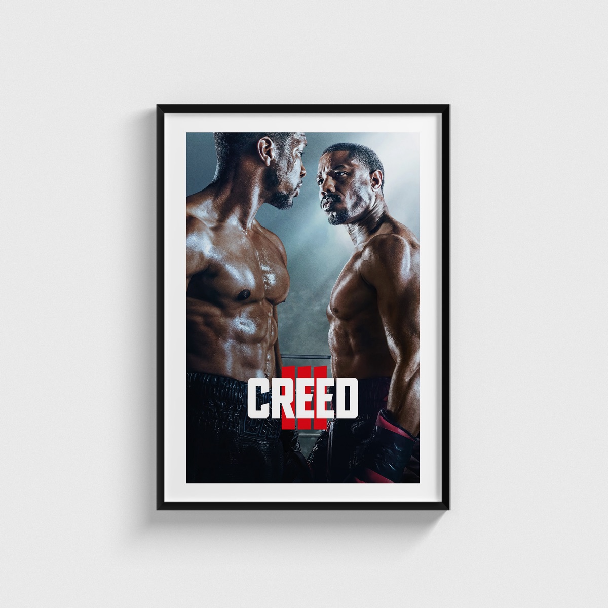 Creed III film posteri, siyah çerçeveli tablo