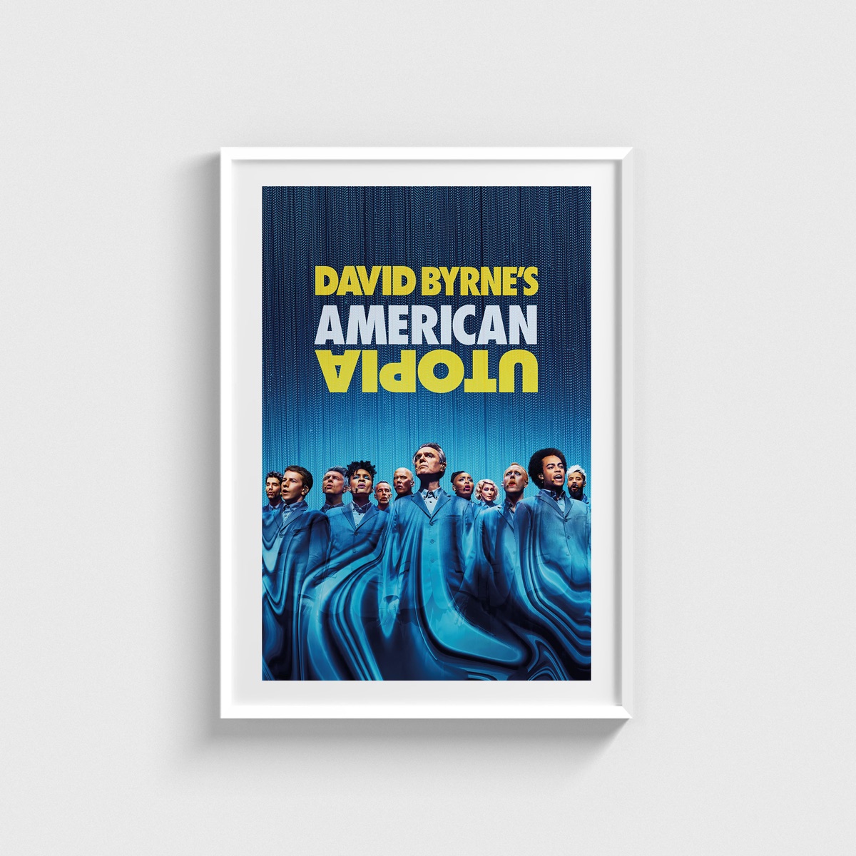 David Byrne's American Utopia film posteri, beyaz çerçeveli tablo
