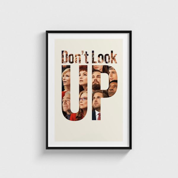 Don't Look Up film posteri, siyah çerçeveli tablo