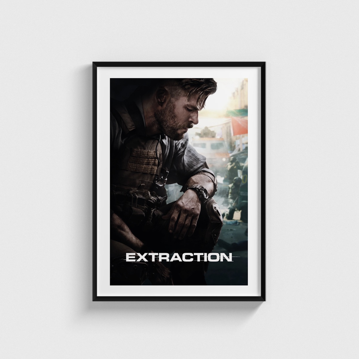 Extraction film posteri, siyah çerçeveli tablo