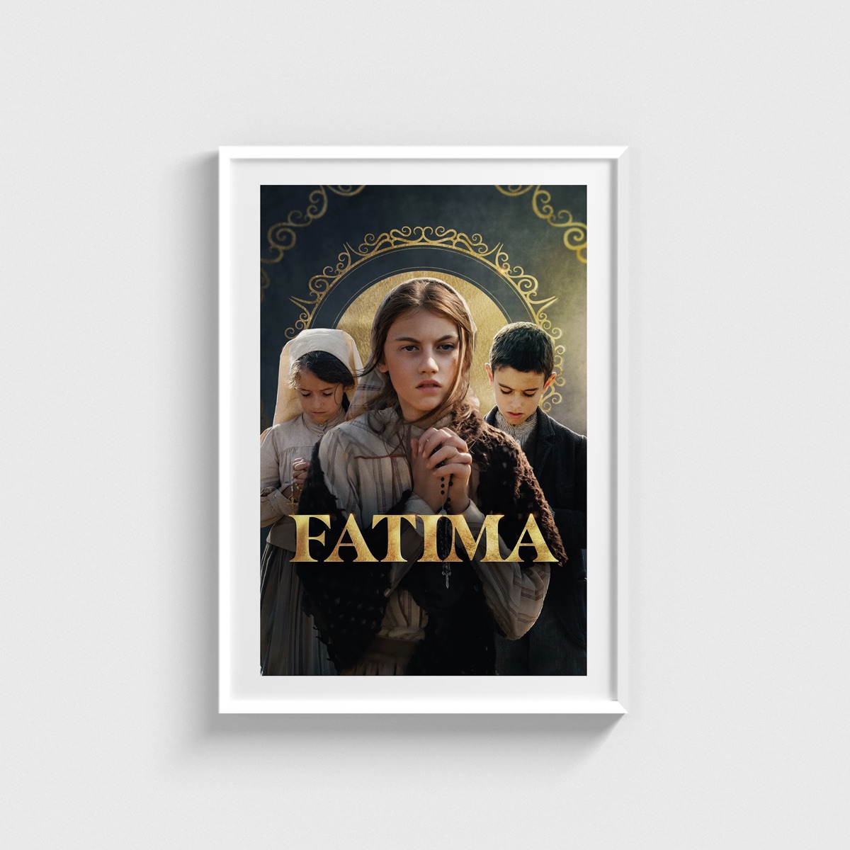 Fatima film posteri, beyaz çerçeveli tablo