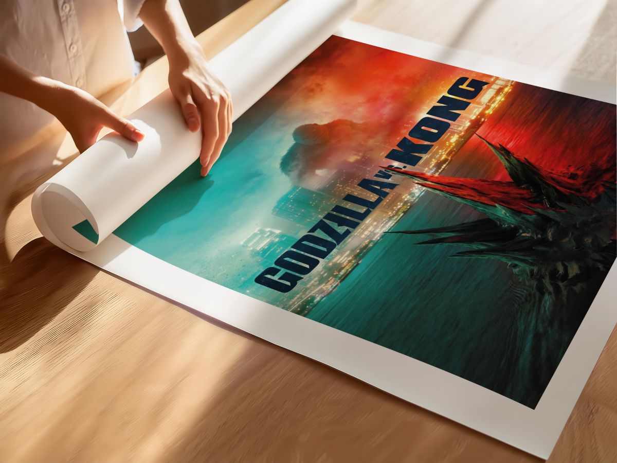 Godzilla vs. Kong (2021) Film Posteri, rulo yapılmış çerçevesiz poster