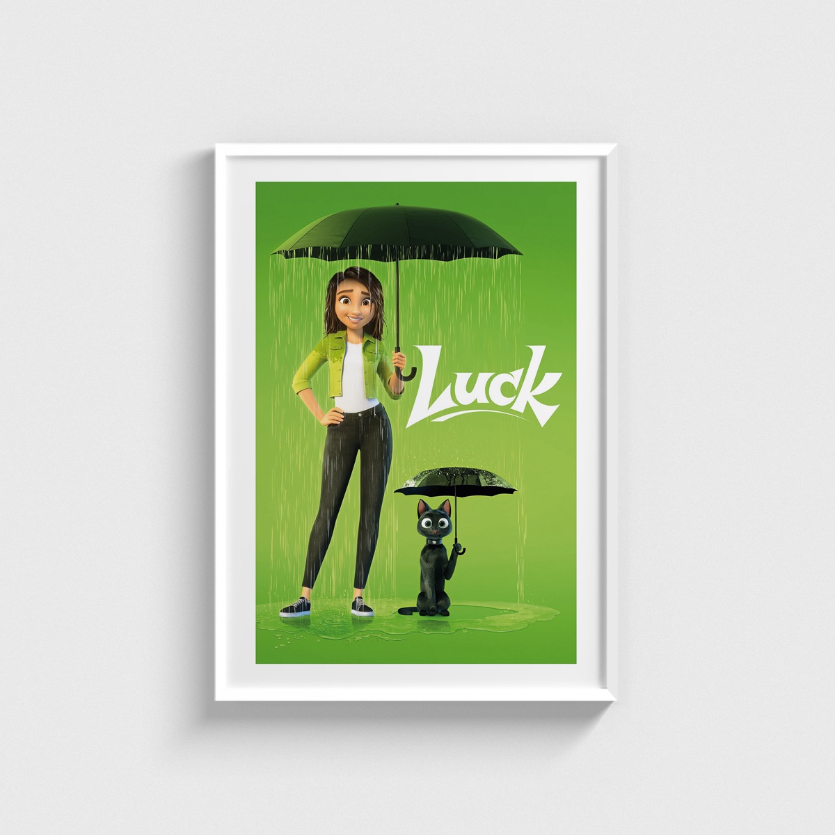 Luck film posteri, beyaz çerçeveli tablo