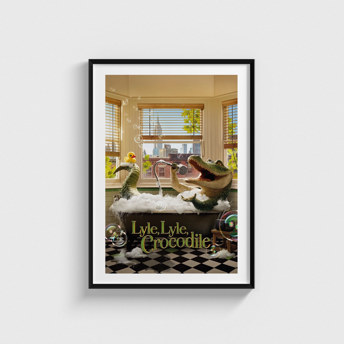 Lyle, Lyle, Crocodile film posteri, siyah çerçeveli tablo