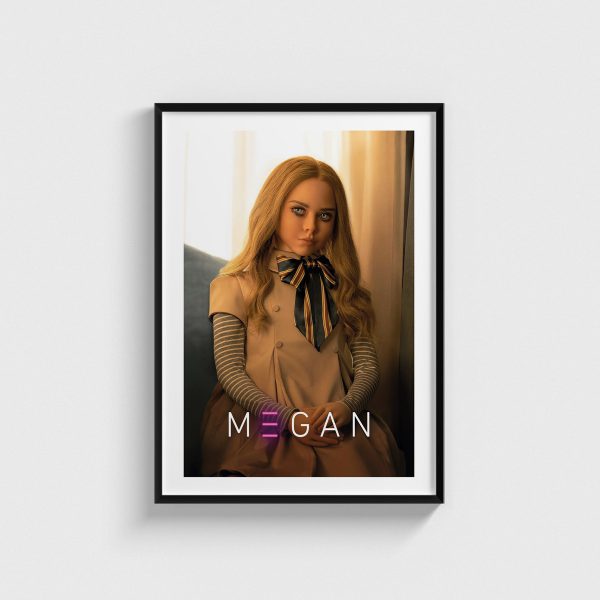 M3GAN film posteri, siyah çerçeveli tablo