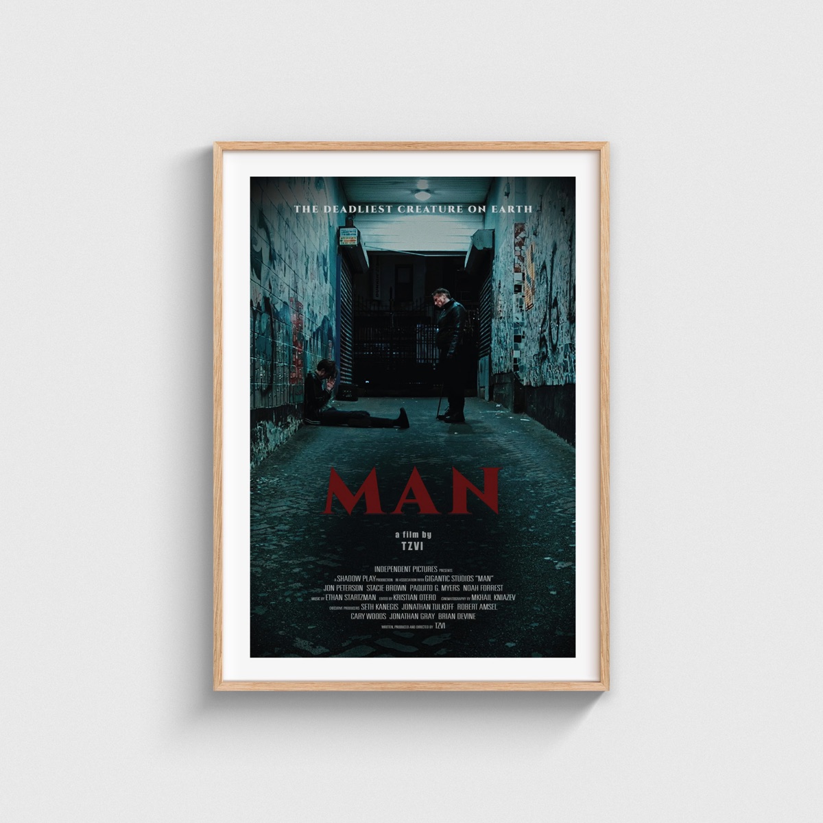 Man film posteri, ahşap çerçeveli tablo