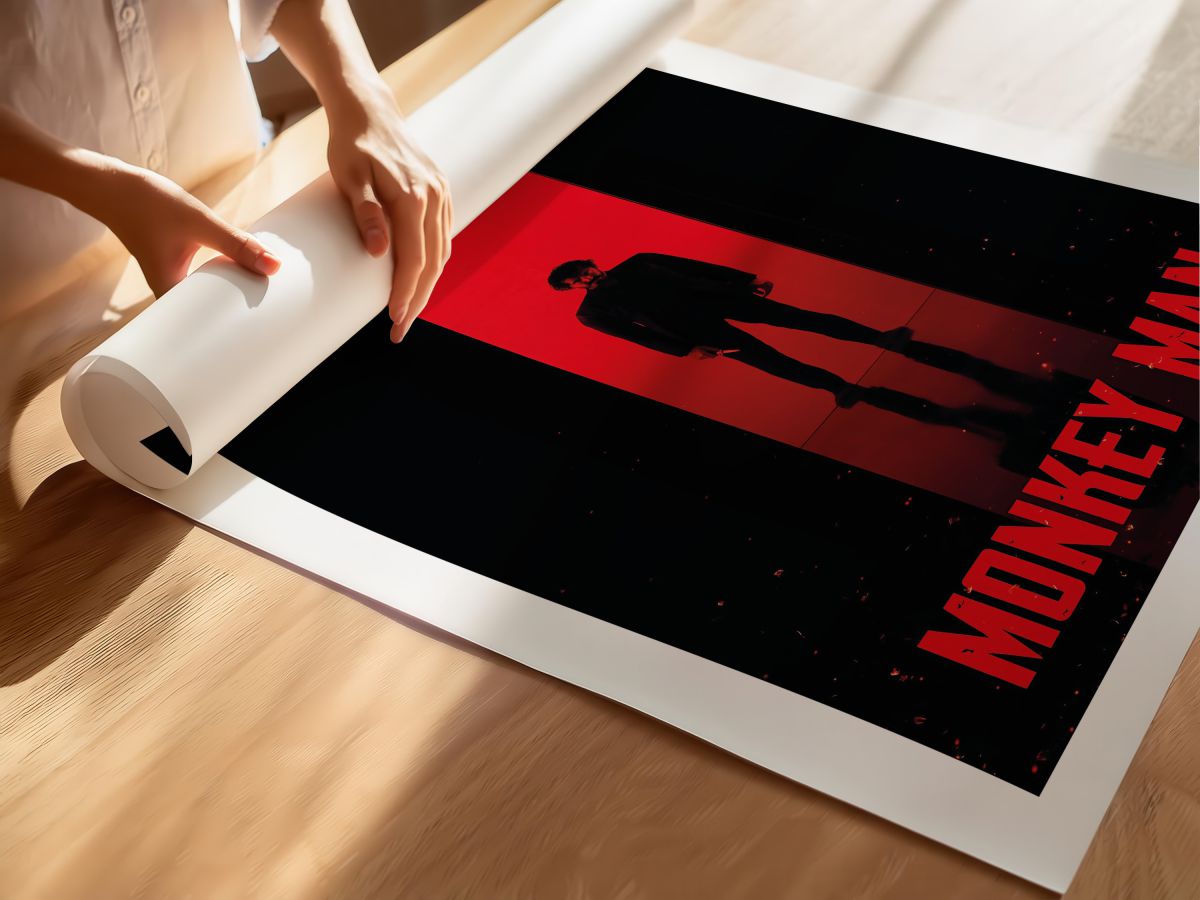 Monkey Man (2024) Film Posteri, rulo yapılmış çerçevesiz poster