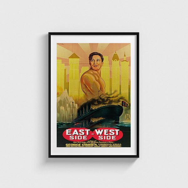 East Side, West Side film posteri, siyah çerçeveli tablo