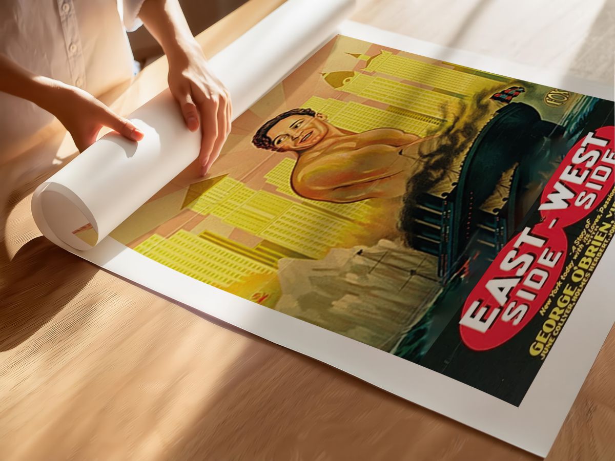 East Side, West Side (1927) Film Posteri, rulo yapılmış çerçevesiz poster