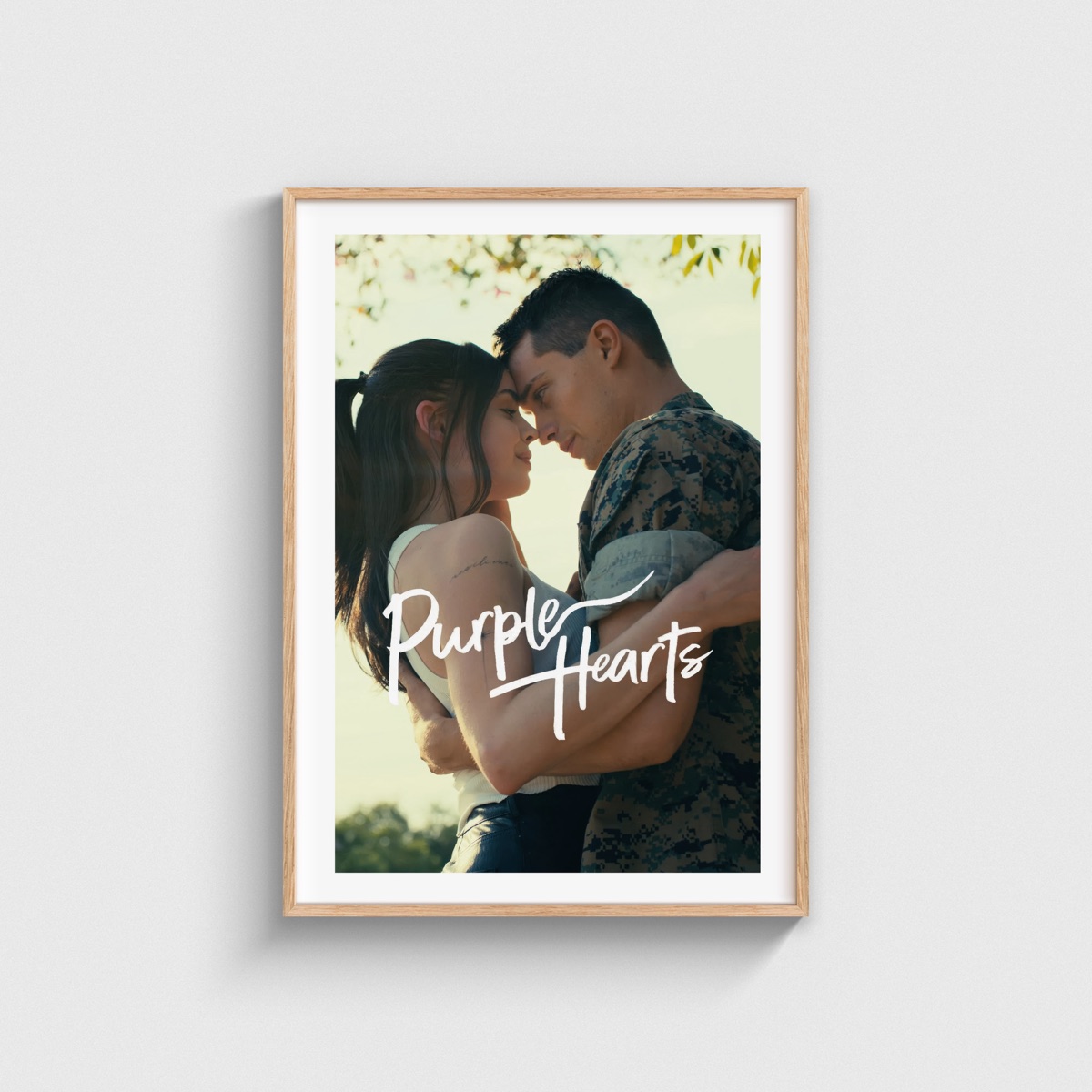 Purple Hearts film posteri, ahşap çerçeveli tablo