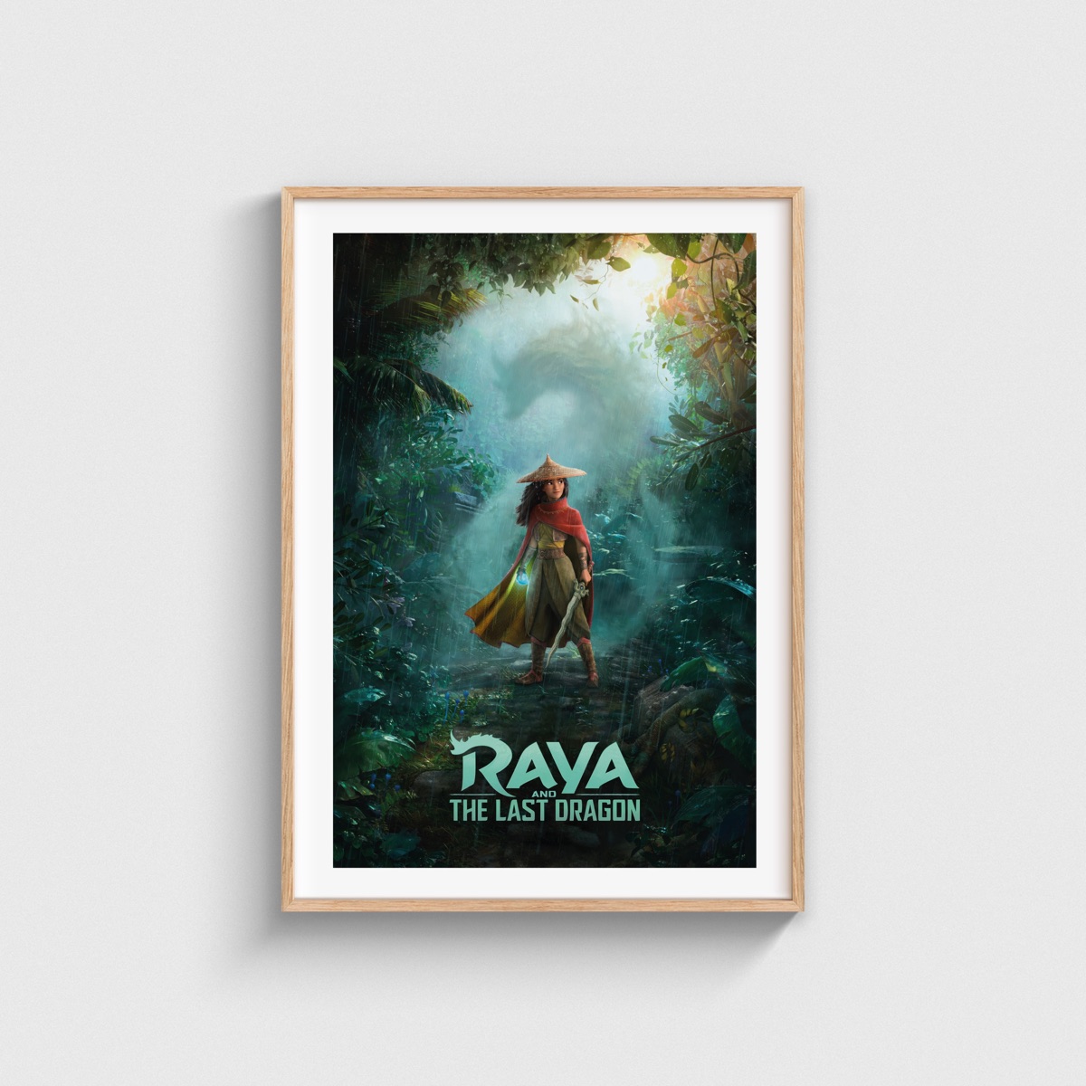 Raya and the Last Dragon film posteri, ahşap çerçeveli tablo