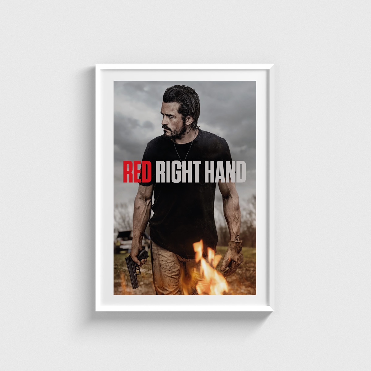 Red Right Hand film posteri, beyaz çerçeveli tablo