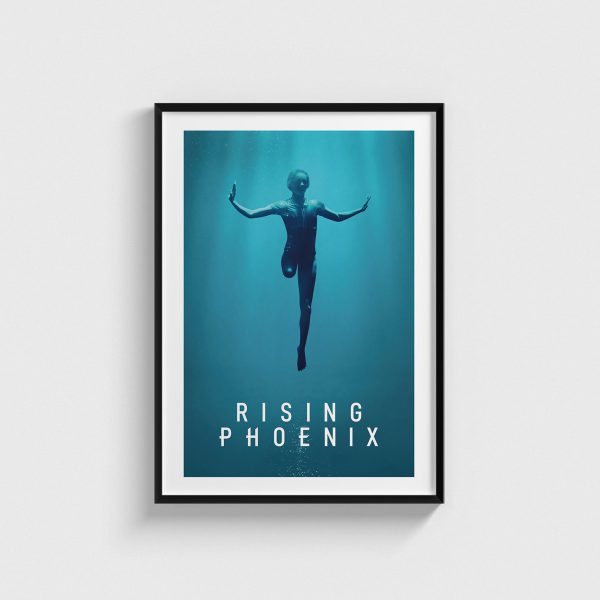 Rising Phoenix film posteri, siyah çerçeveli tablo