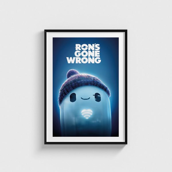 Ron's Gone Wrong film posteri, siyah çerçeveli tablo