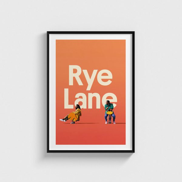 Rye Lane film posteri, siyah çerçeveli tablo