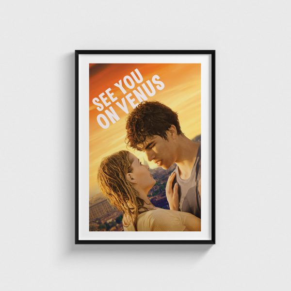 See You on Venus film posteri, siyah çerçeveli tablo