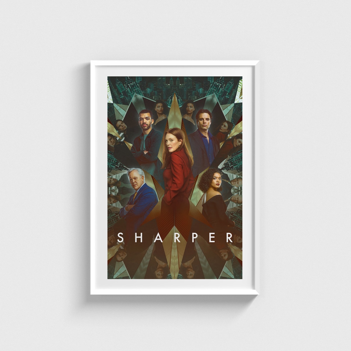 Sharper film posteri, beyaz çerçeveli tablo