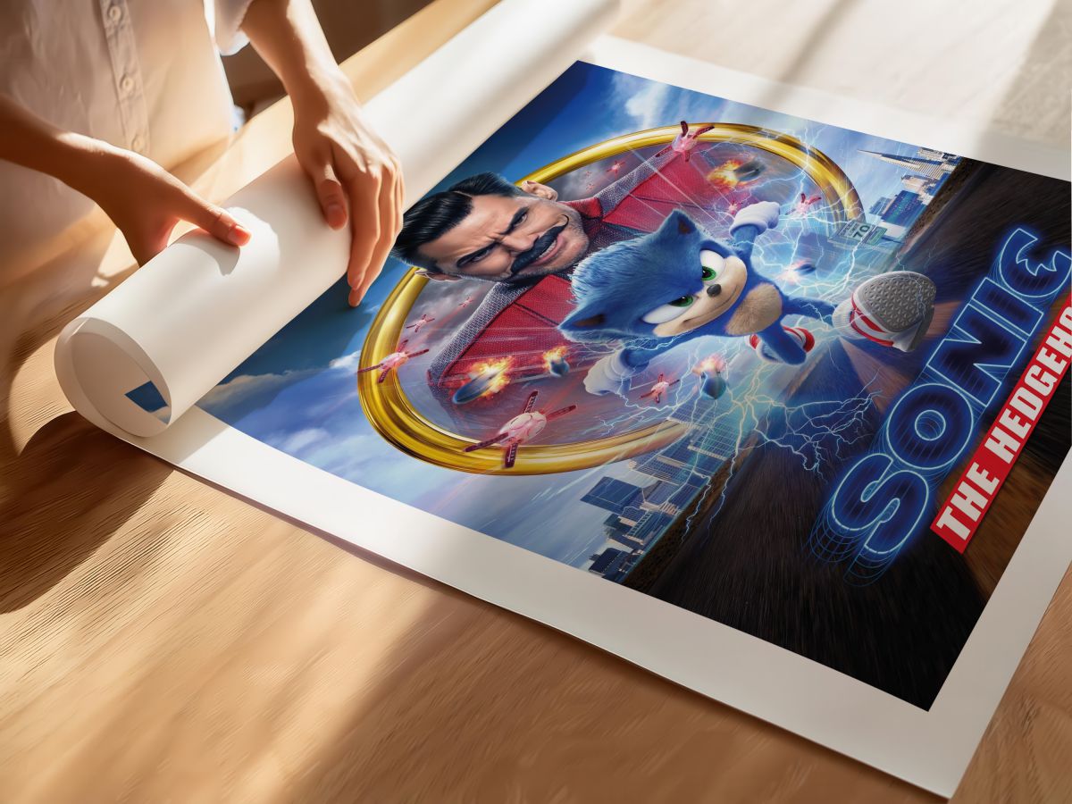 Sonic the Hedgehog (2020) Film Posteri, rulo yapılmış çerçevesiz poster