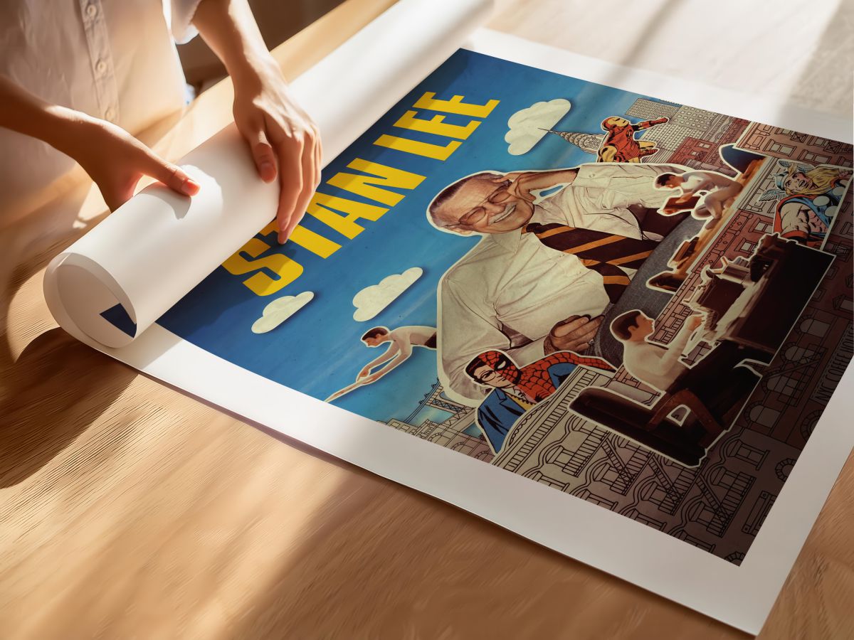 Stan Lee (2023) Film Posteri, rulo yapılmış çerçevesiz poster
