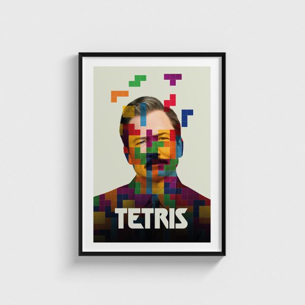 Tetris film posteri, siyah çerçeveli tablo