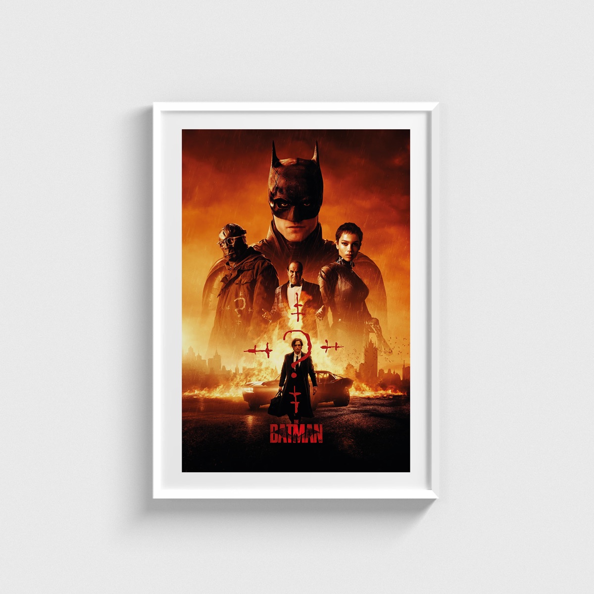 The Batman film posteri, beyaz çerçeveli tablo