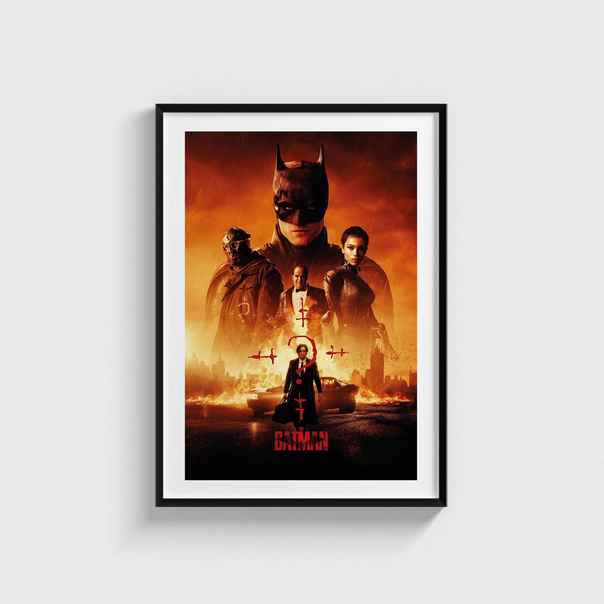 The Batman film posteri, siyah çerçeveli tablo