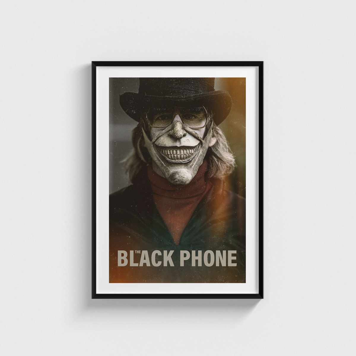The Black Phone film posteri, siyah çerçeveli tablo
