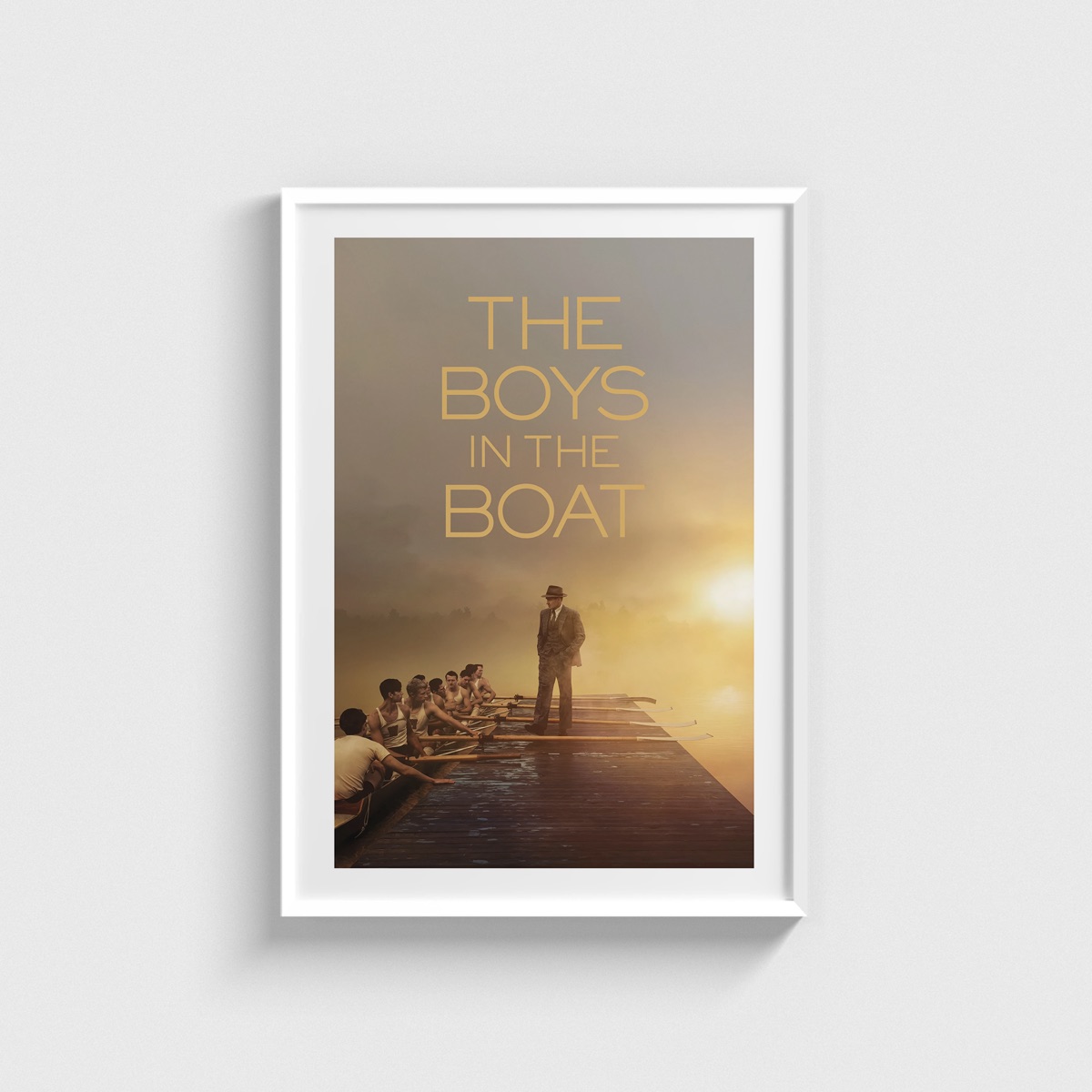 The Boys in the Boat film posteri, beyaz çerçeveli tablo