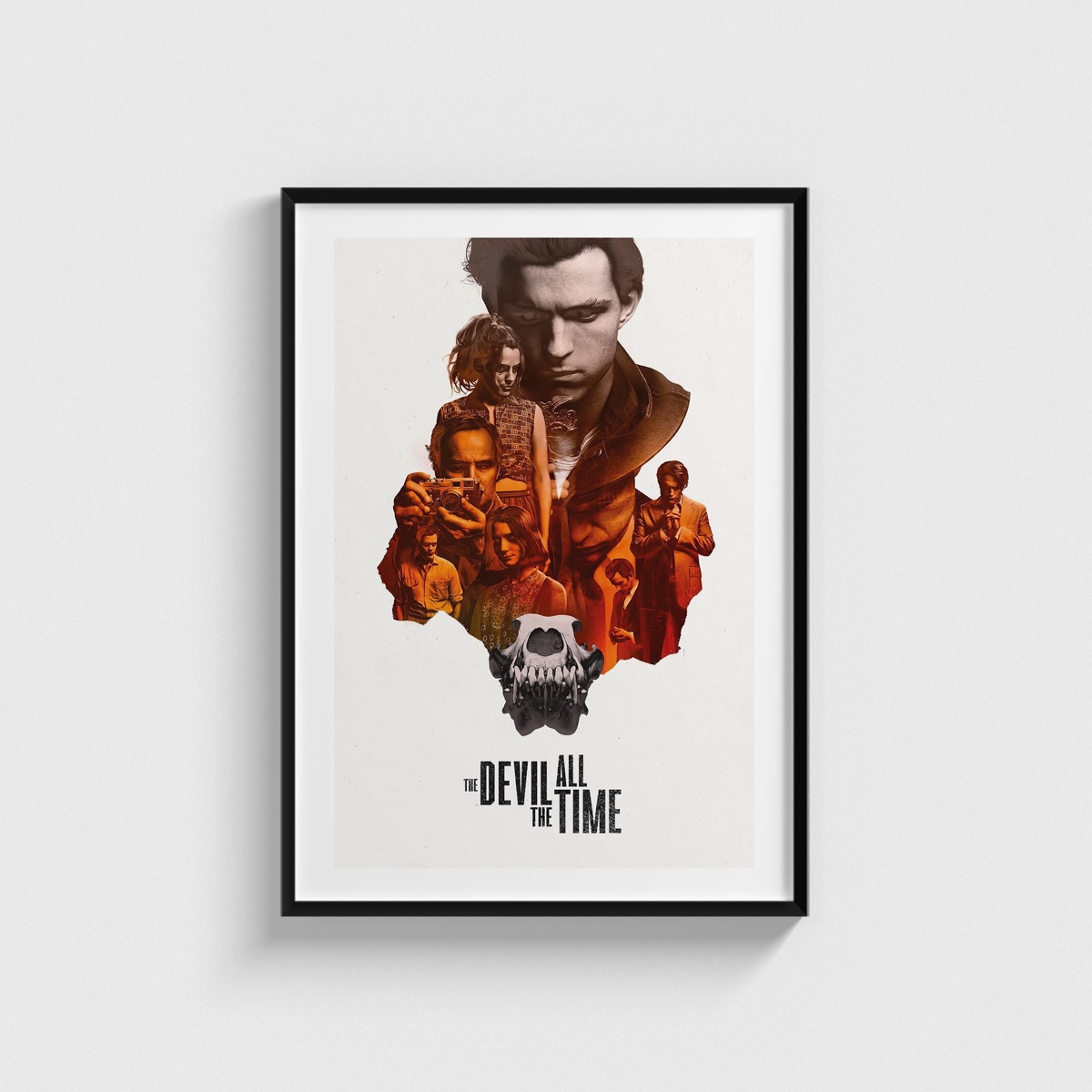 The Devil All the Time film posteri, siyah çerçeveli tablo