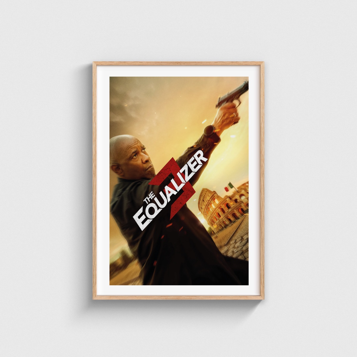 The Equalizer 3 film posteri, ahşap çerçeveli tablo