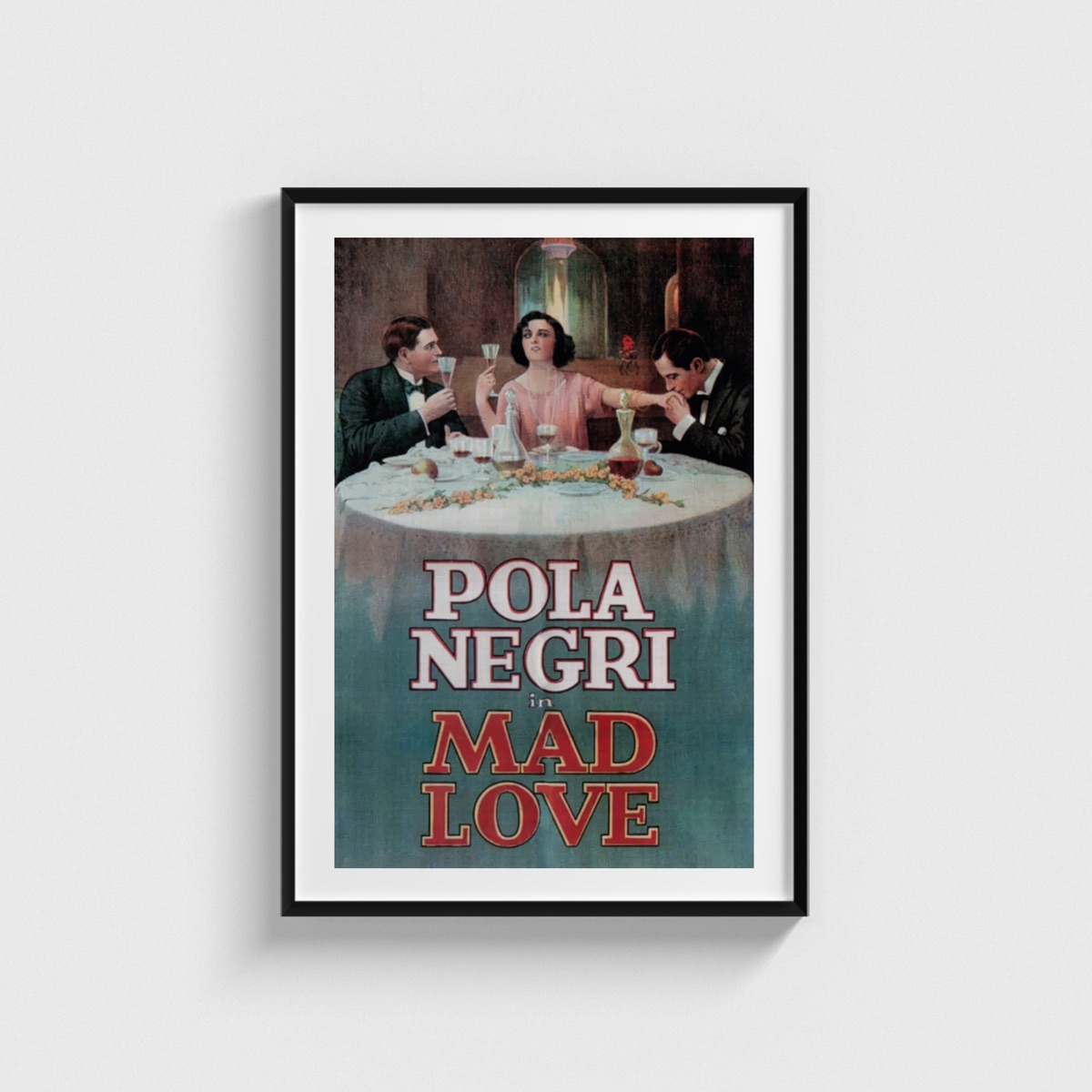 Mad Love film posteri, siyah çerçeveli tablo