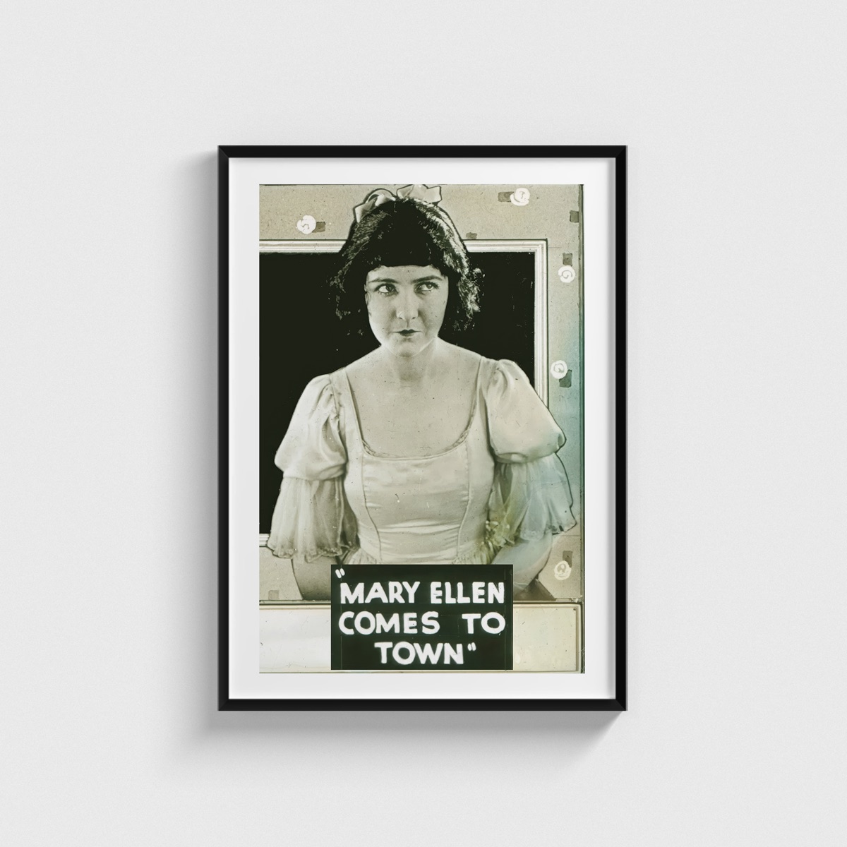 Mary Ellen Comes to Town film posteri, siyah çerçeveli tablo