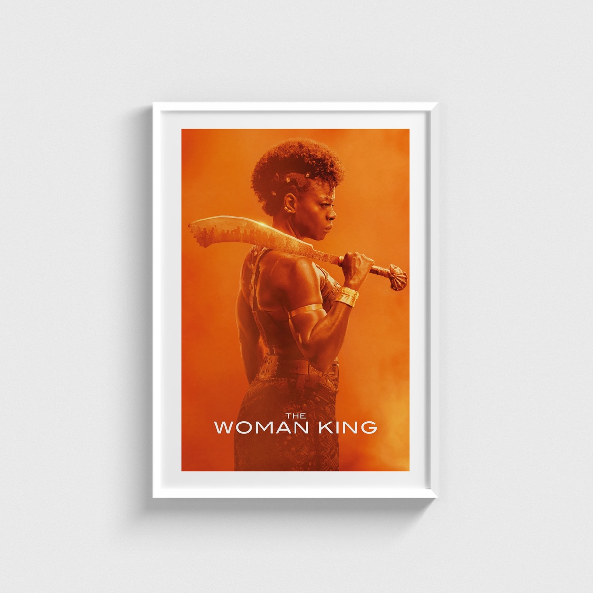 The Woman King film posteri, beyaz çerçeveli tablo