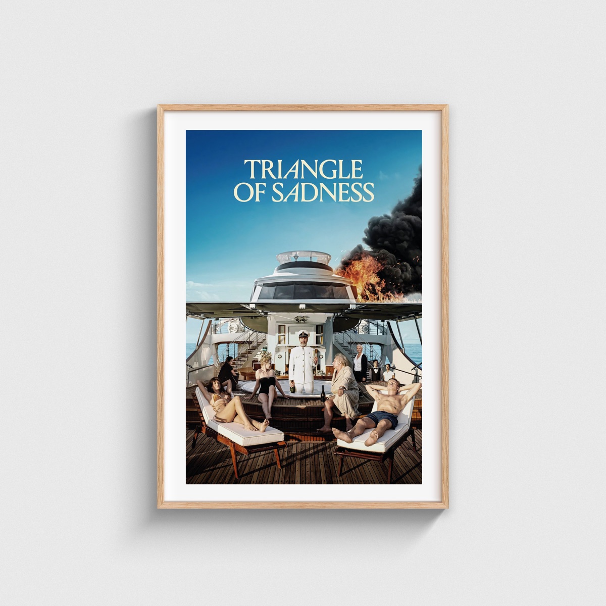 Triangle of Sadness film posteri, ahşap çerçeveli tablo