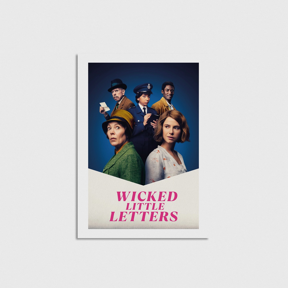 Wicked Little Letters film posteri, çerçevesiz poster