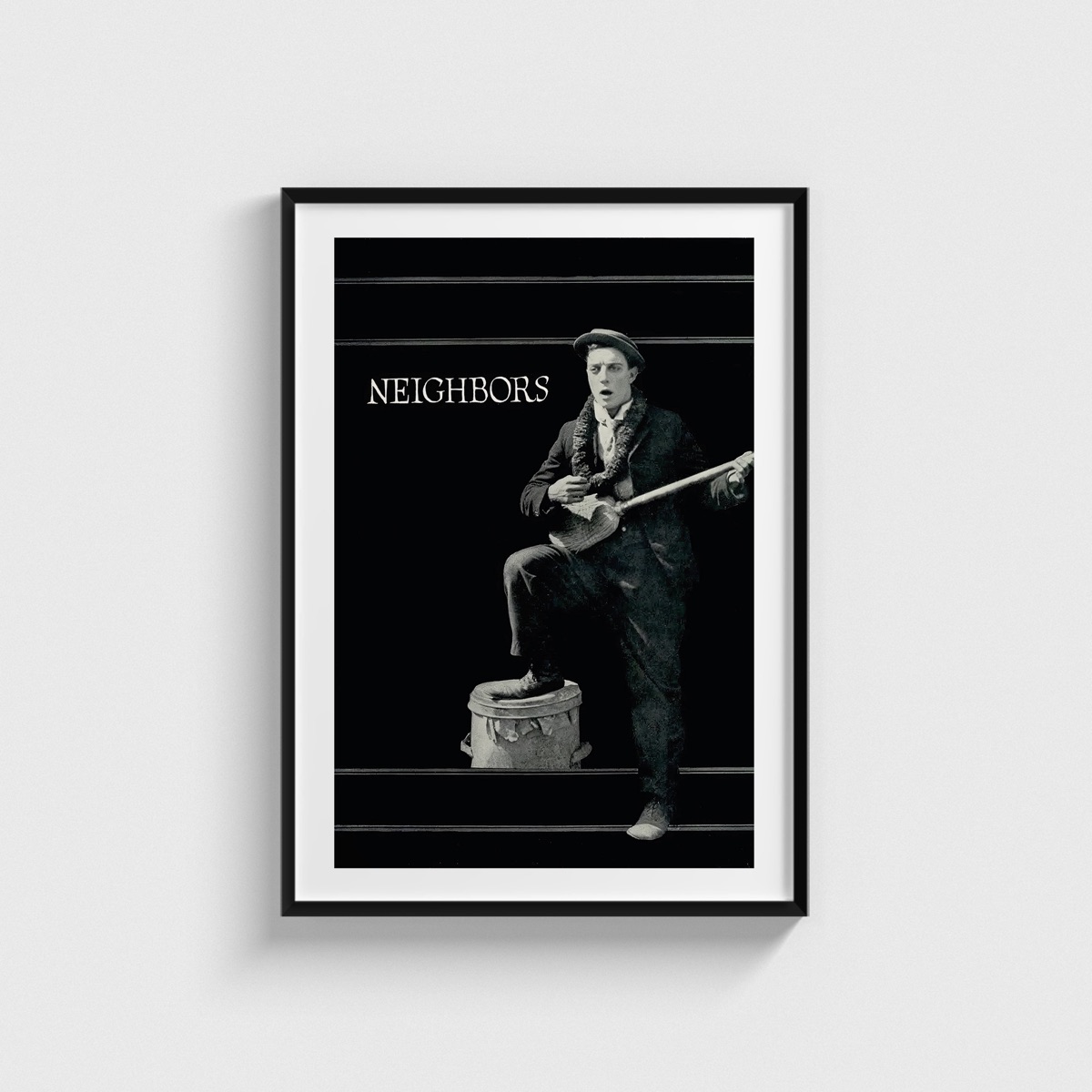 Neighbors film posteri, siyah çerçeveli tablo