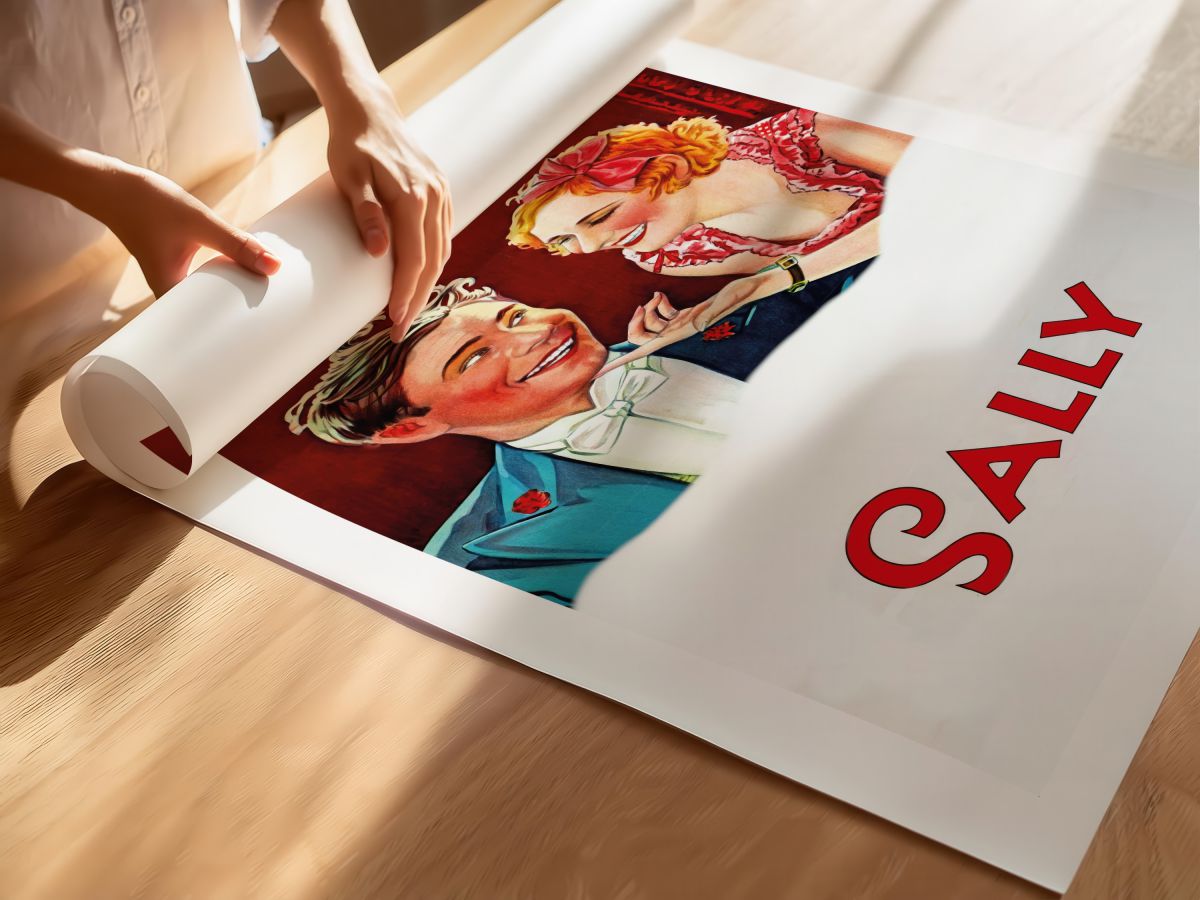 Sally (1930) Film Posteri, rulo yapılmış çerçevesiz poster