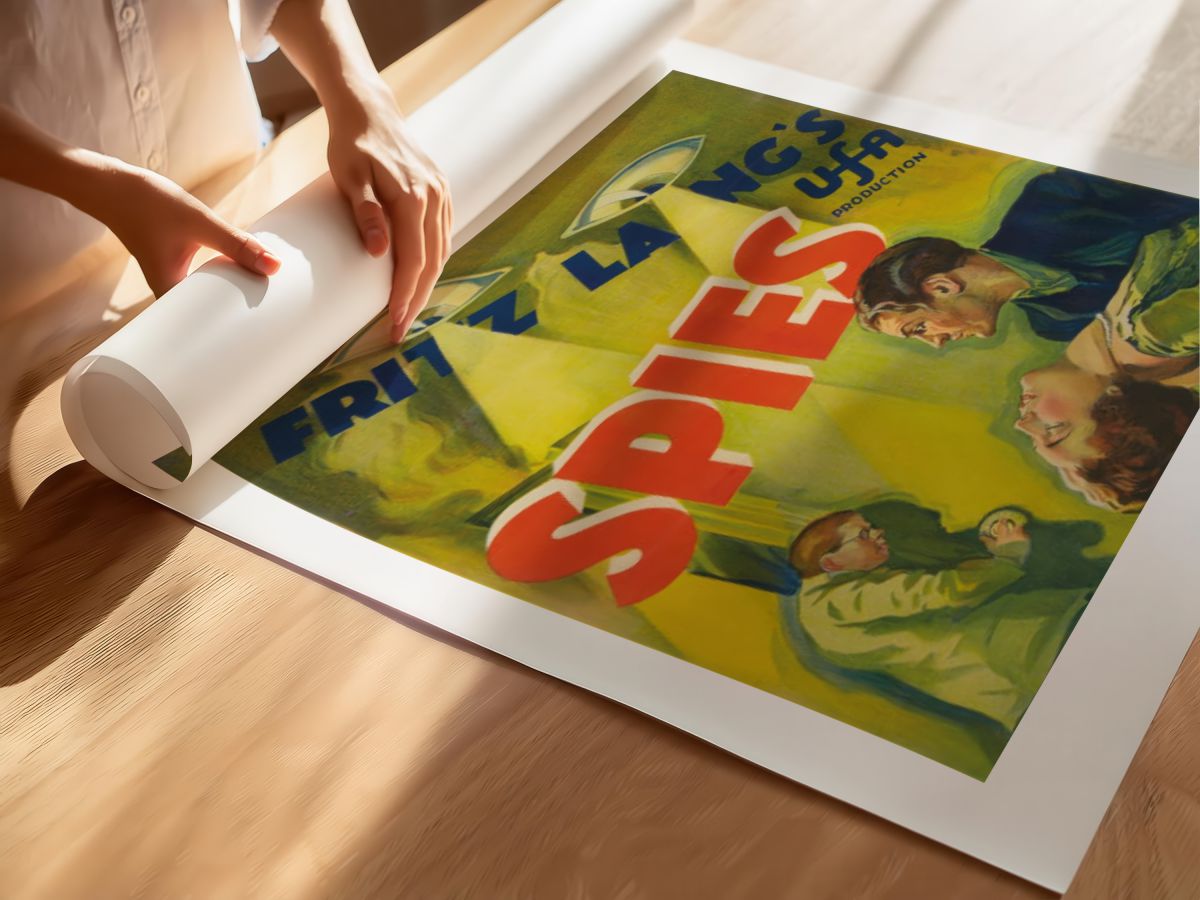 Spies (1928) Film Posteri, rulo yapılmış çerçevesiz poster