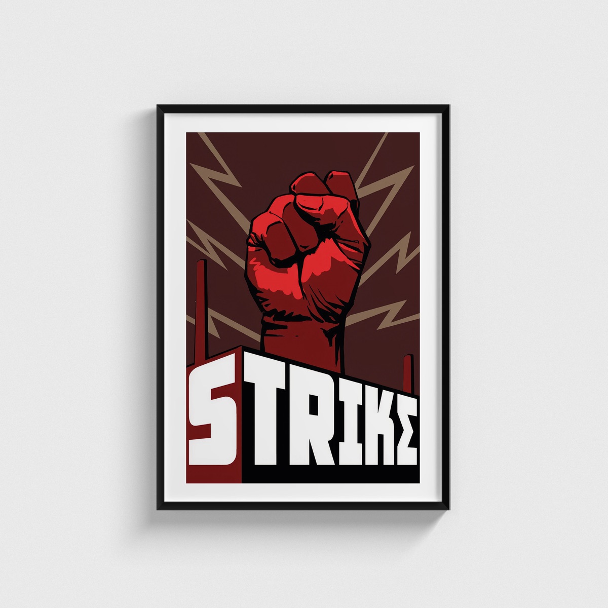 Strike film posteri, siyah çerçeveli tablo