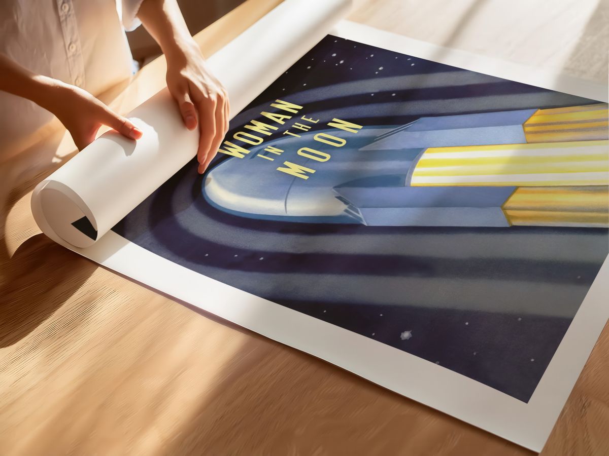 Woman in the Moon (1929) Film Posteri, rulo yapılmış çerçevesiz poster