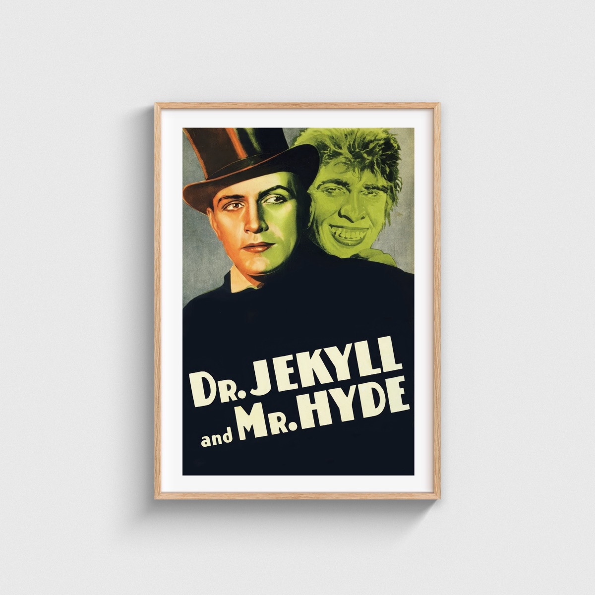 Dr. Jekyll and Mr. Hyde film posteri, ahşap çerçeveli tablo