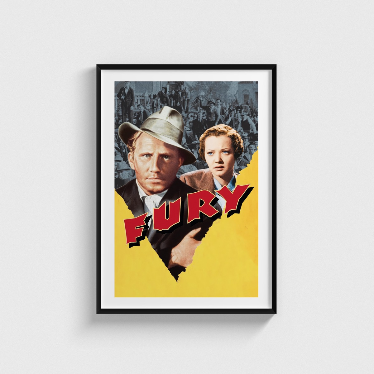Fury (1936) film posteri, siyah çerçeveli tablo