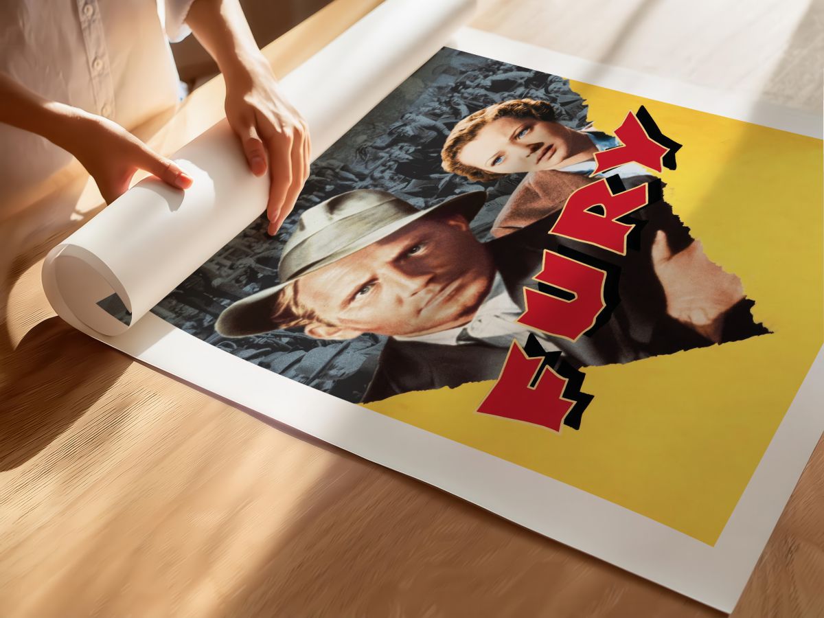 Fury (1936) Film Posteri, rulo yapılmış çerçevesiz poster