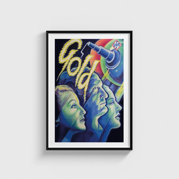 Gold film posteri, siyah çerçeveli tablo