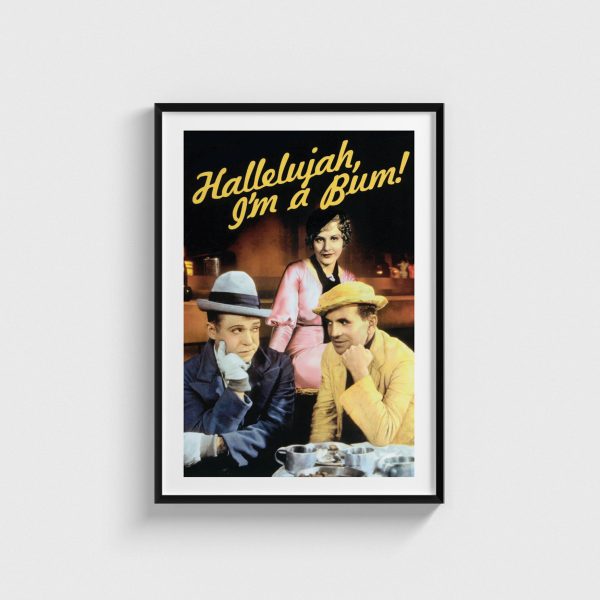 Hallelujah, I'm a Bum film posteri, siyah çerçeveli tablo
