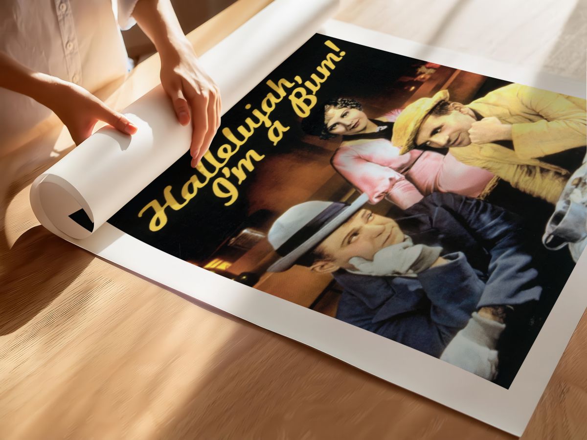 Hallelujah, I’m a Bum (1933) Film Posteri, rulo yapılmış çerçevesiz poster