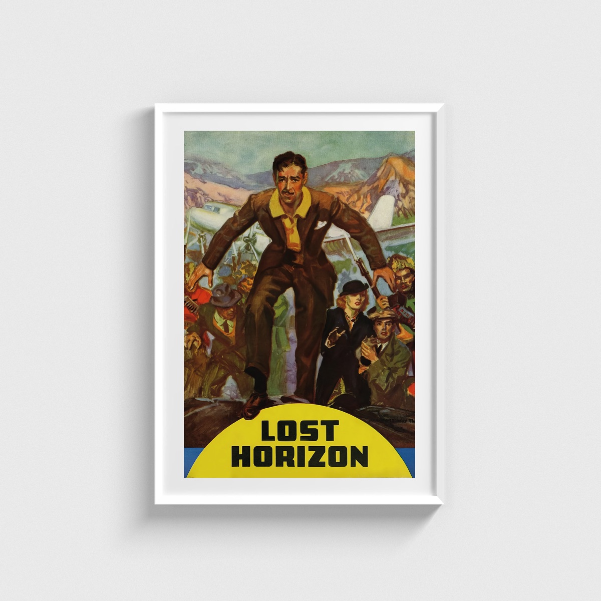 Lost Horizon film posteri, beyaz çerçeveli tablo